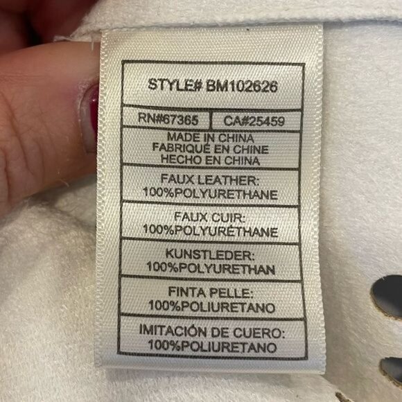 BB Dakota White Eyelet Faux Leather Button-Front Jacket XL - Picture 12 of 13